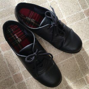 Oxford shoes, black, faux leather, size 6